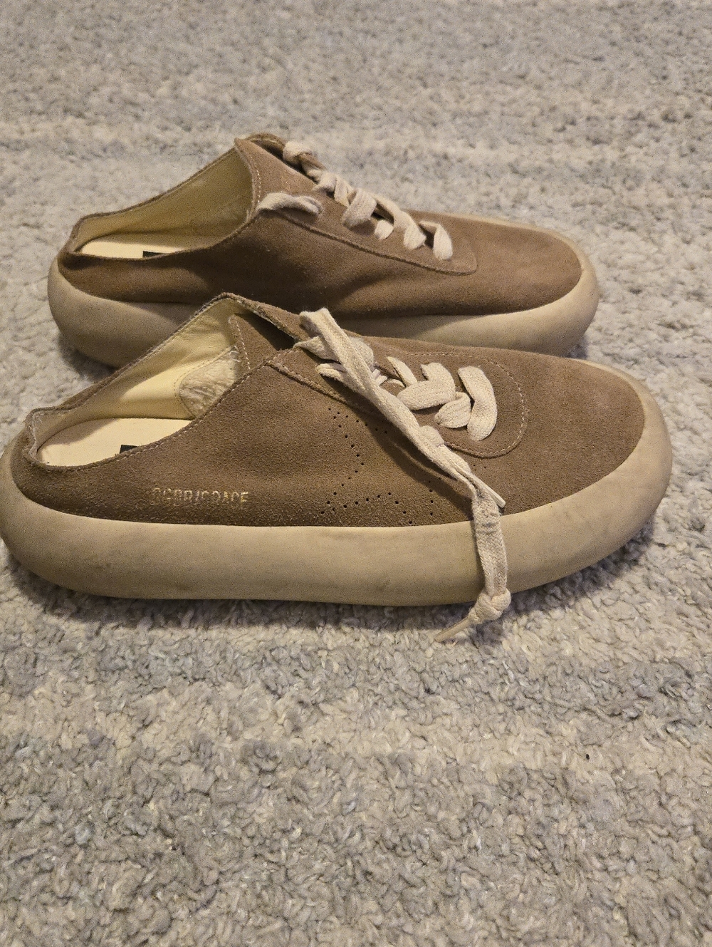 Golden Goose Deluxe Brand Space-Star Sabot Suede Mules Tobacco Brown Size 37 - Picture 2 of 10